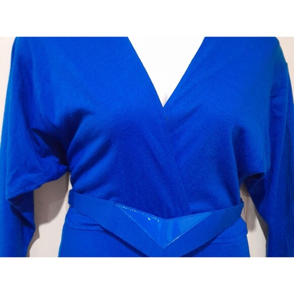 Vintage Carol Anderson Dress, Blue, Belt Sz 9/10, 1970s - Picture 3 of 6